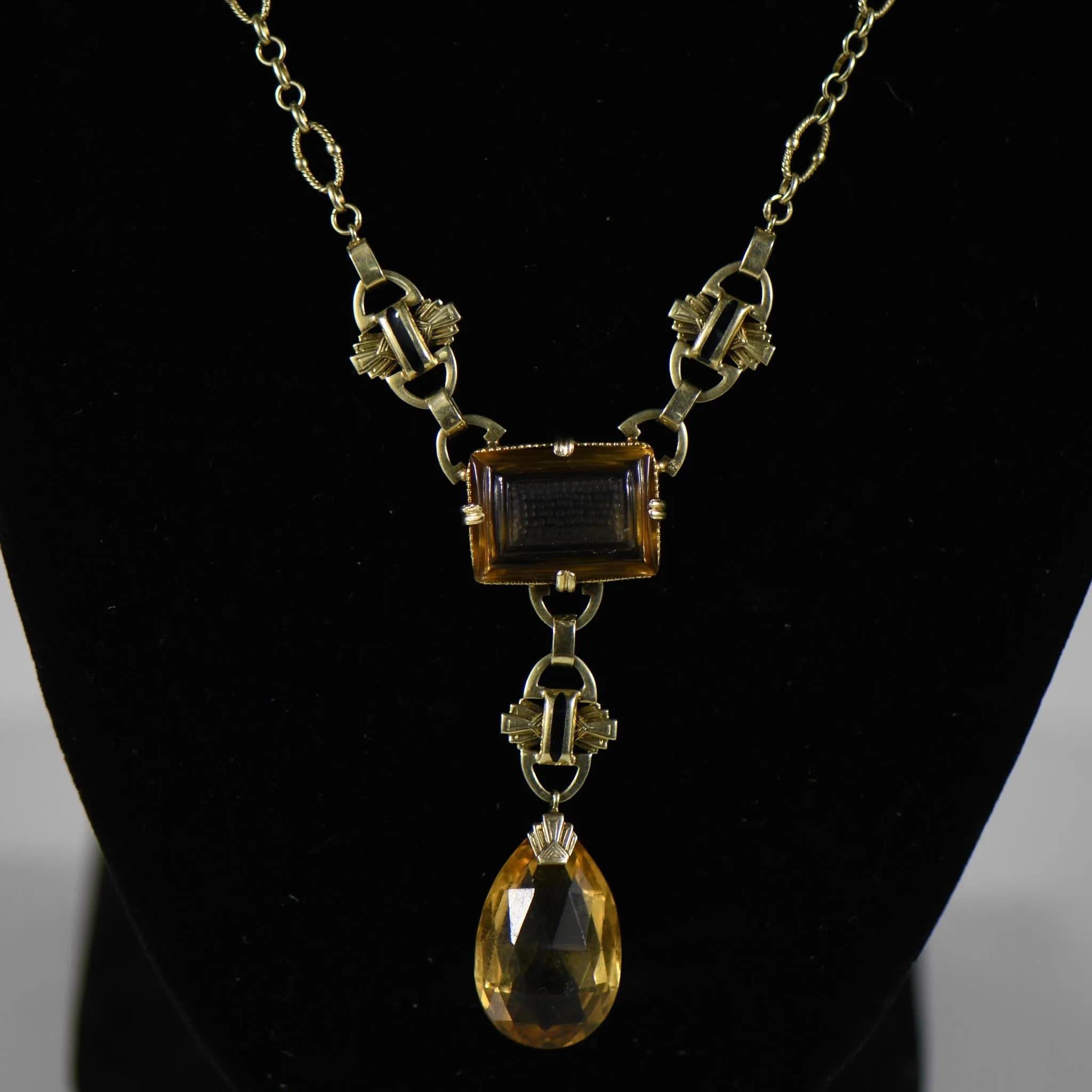 Art Deco Citrine Necklace