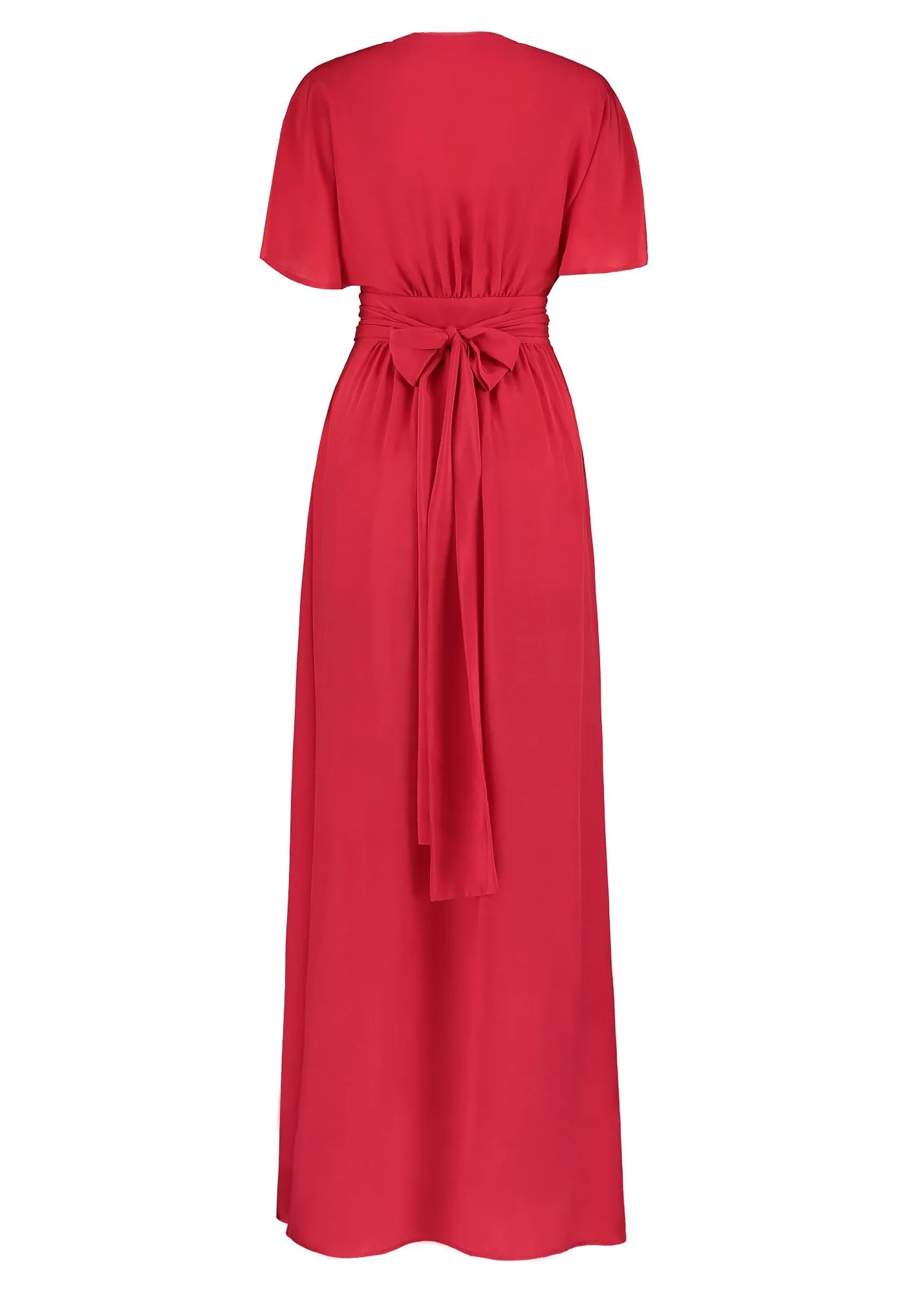 Athena Scarlett Silk Maxi Wrap Dress