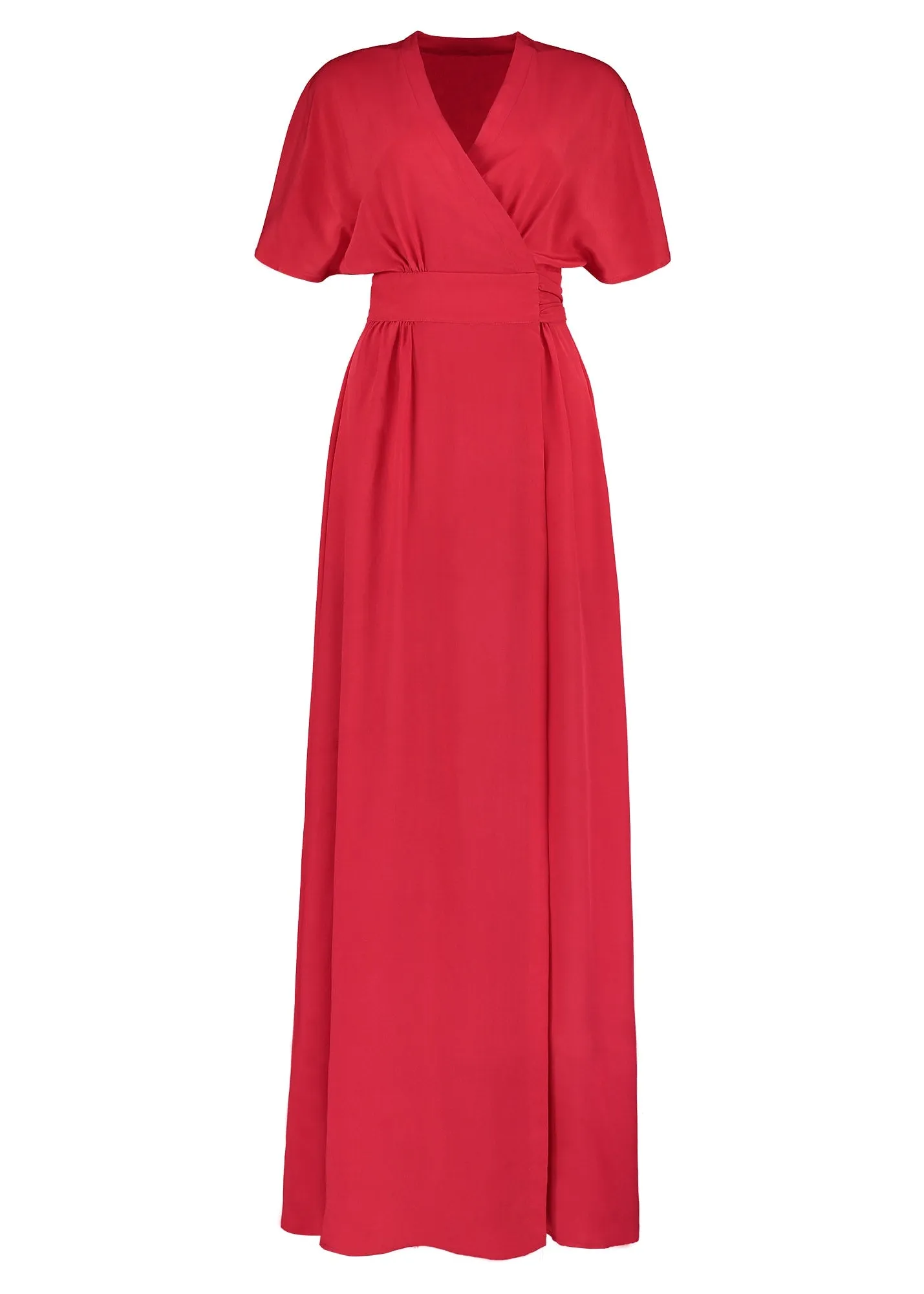 Athena Scarlett Silk Maxi Wrap Dress