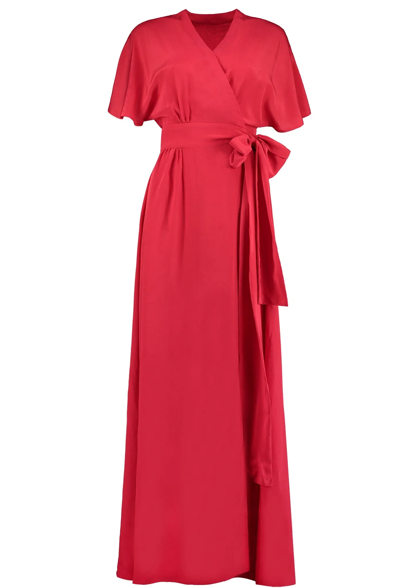 Athena Scarlett Silk Maxi Wrap Dress