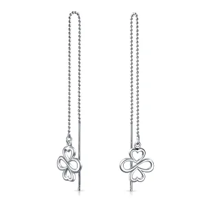 Ayllu Amulet Dangle Earrings Sterling Silver Infinity Clover Threader Jewelry