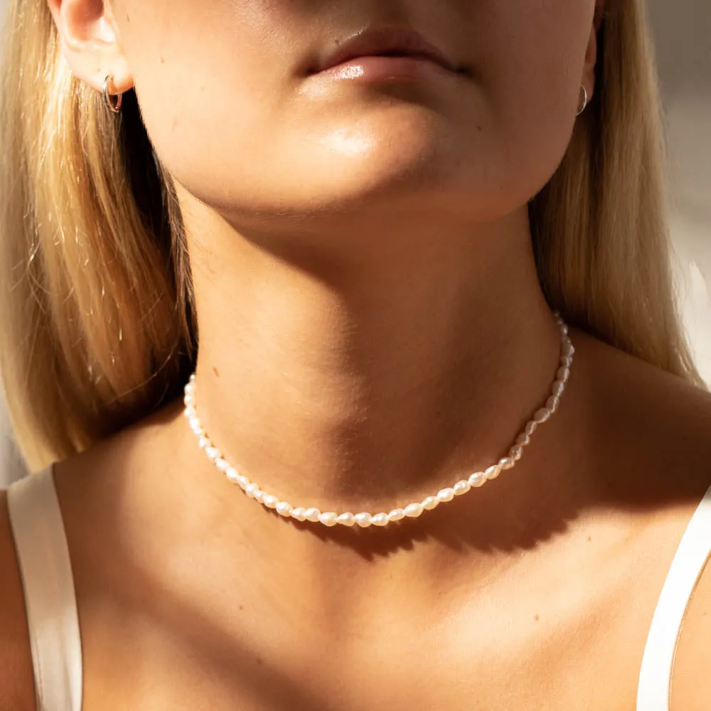 Baby Baroque Pearl Necklace - Sterling Silver