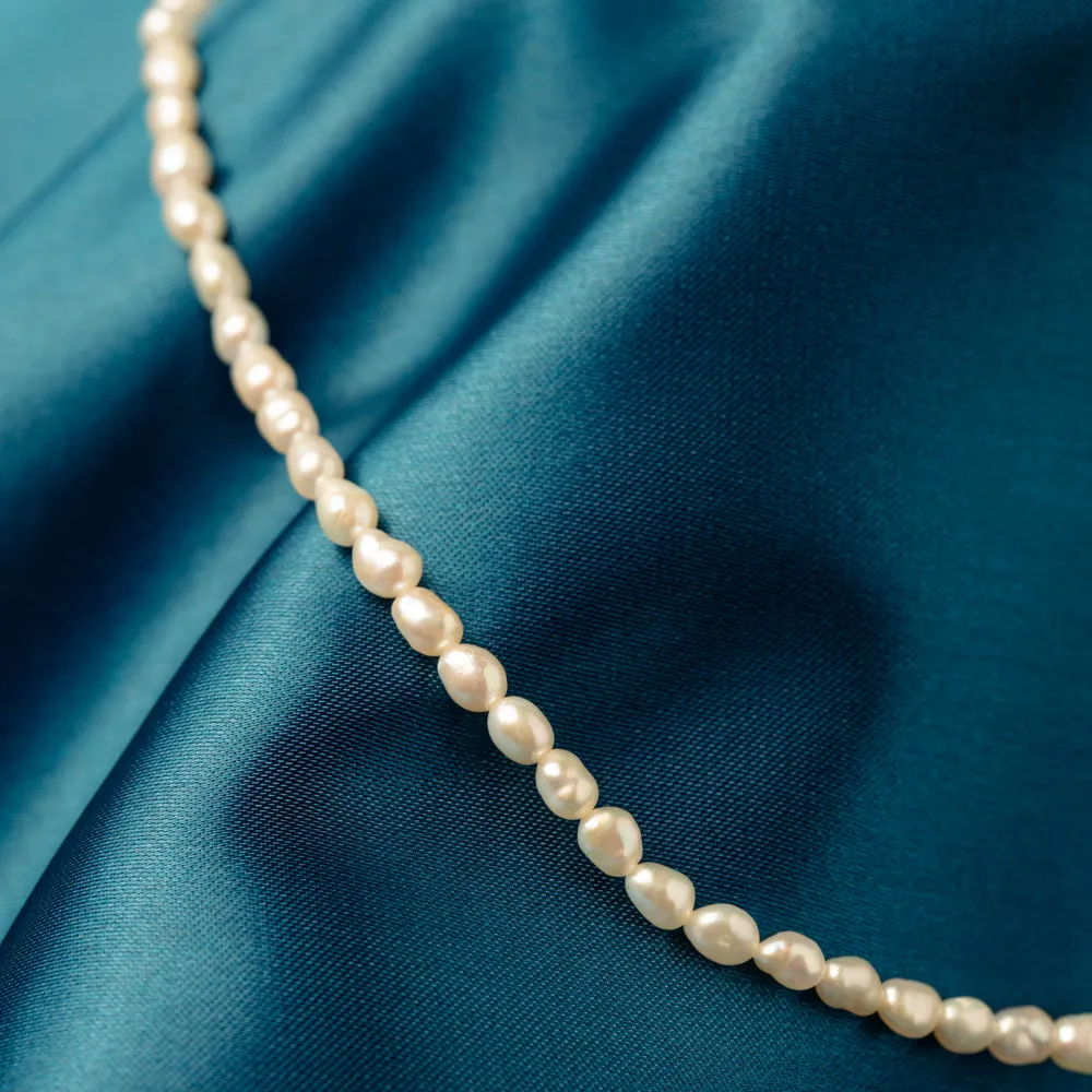 Baby Baroque Pearl Necklace - Sterling Silver