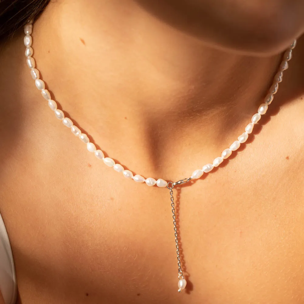 Baby Baroque Pearl Necklace - Sterling Silver