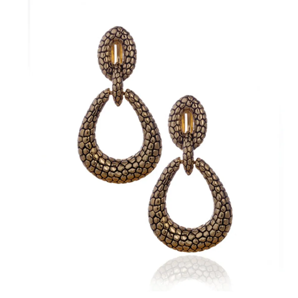 Berry Gold Tone Tear Drop Earrings