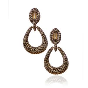 Berry Gold Tone Tear Drop Earrings