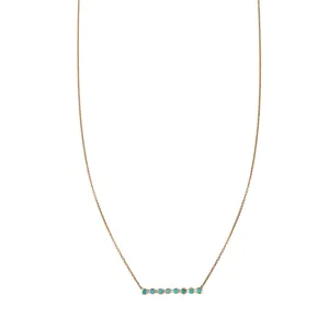 Bezel Set Turquoise Bar Necklace