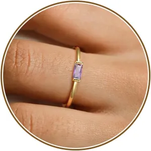 Birthstone Rings for Women, Birthday Gifts for Teen Dainty 14K Gold Plated Rings Stocking Stuffers for Teens 1-12 Months Birthstone Rings Size 5-10# Anniversary Christmas Gift Birthstone Jewelry