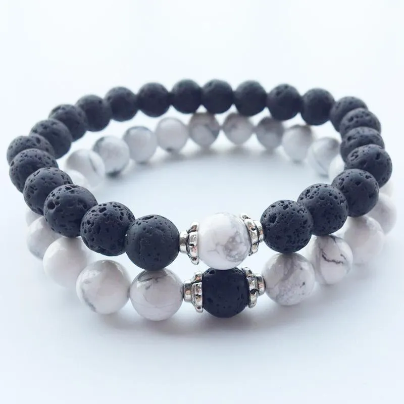 Black & White Natural Turquoise Bracelets