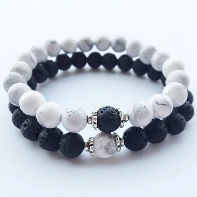 Black & White Natural Turquoise Bracelets