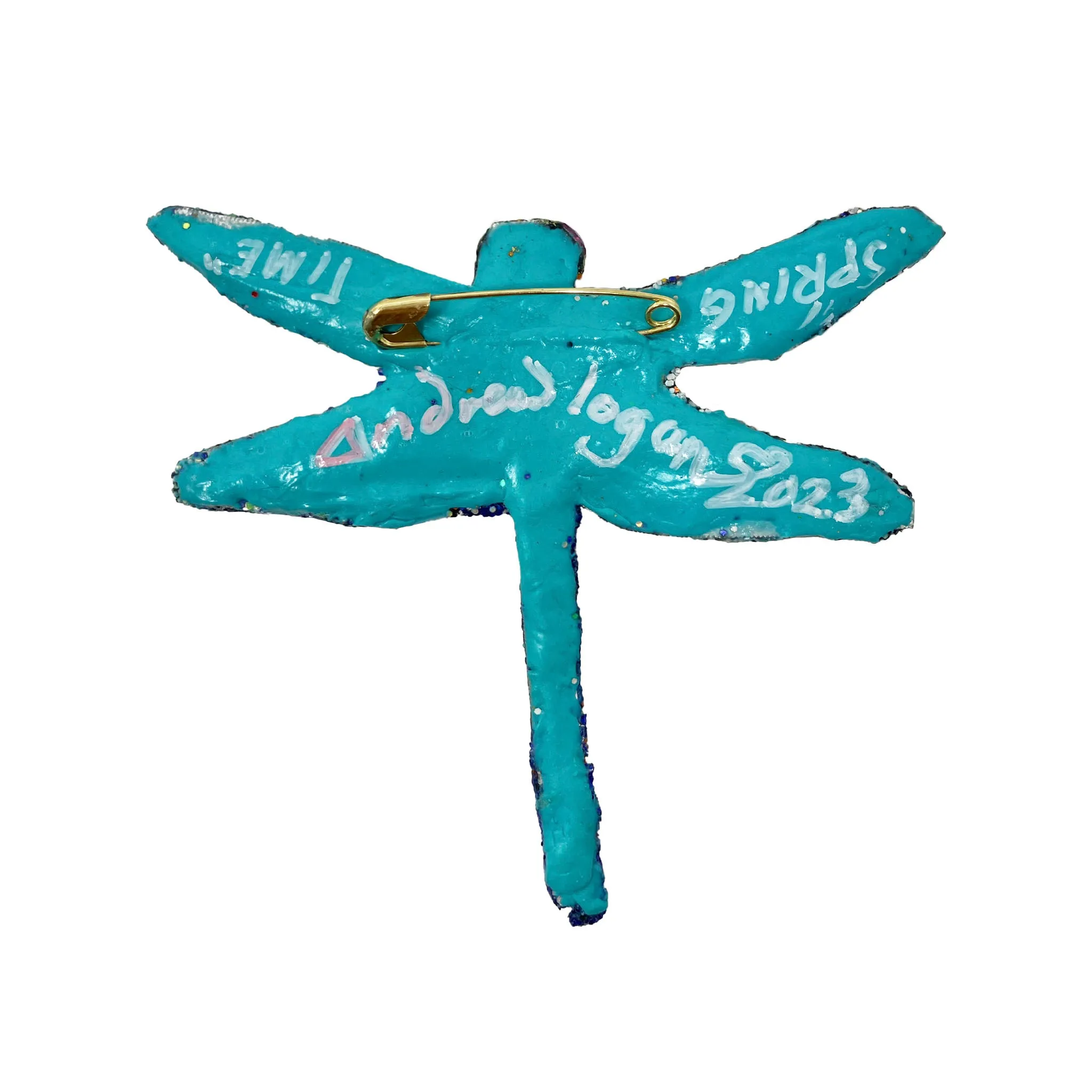 BLUE & SILVER DRAGONFLY BROOCH, SPRING TIME, 2023
