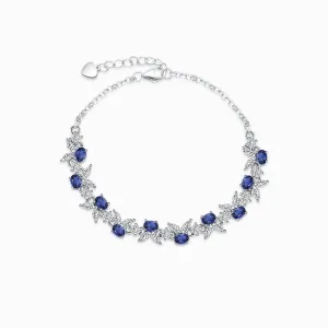 Blue Sapphire and Diamonds Bracelet