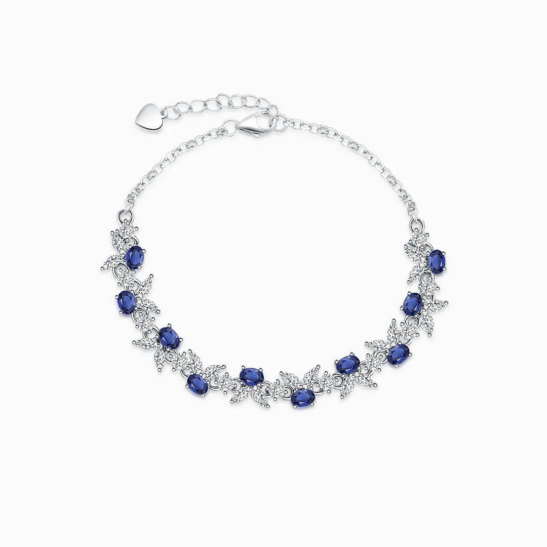 Blue Sapphire and Diamonds Bracelet