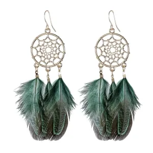 Bohemian Feather Earrings Elegant Women's