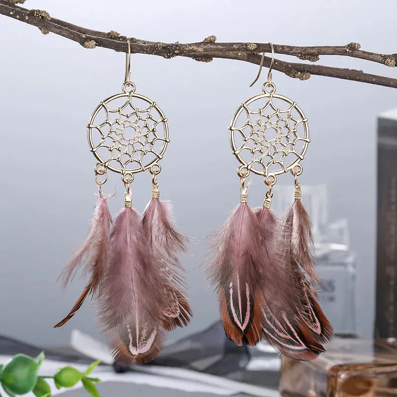 Bohemian Feather Earrings Elegant Women's