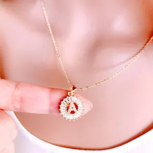 Bridesmaid Gifts Letter Necklace Personalized Initials Necklace Pave Crystal Initial Necklace Custom Letter Necklace Minimalist Necklace