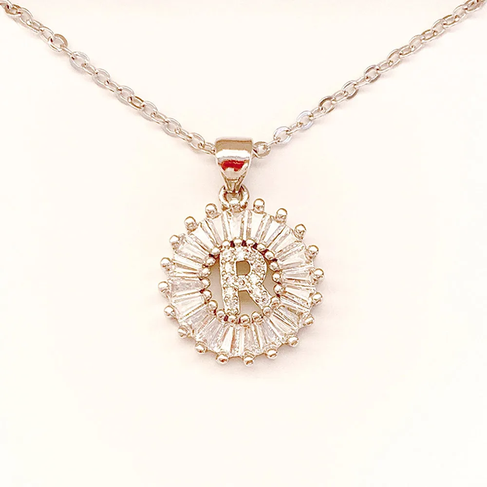 Bridesmaid Gifts Letter Necklace Personalized Initials Necklace Pave Crystal Initial Necklace Custom Letter Necklace Minimalist Necklace