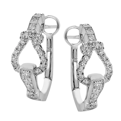 Buckle Hoop Earrings in 18k Gold with Diamonds LE4702 WHITE 18K X WHITE