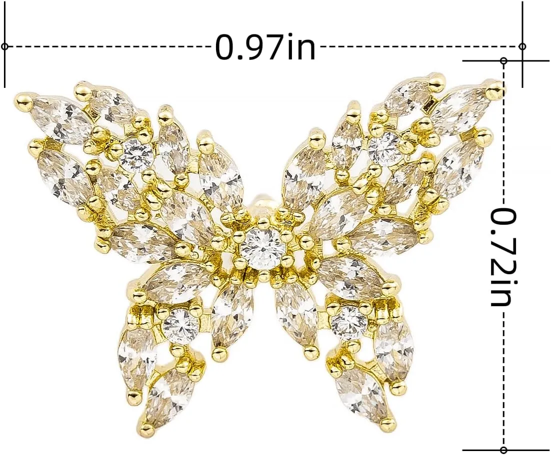 Butterfly brooch for Women Girl Brooch Pin Shirt Lapel Pin Fashion Pins Brooches Color Gold and Silver