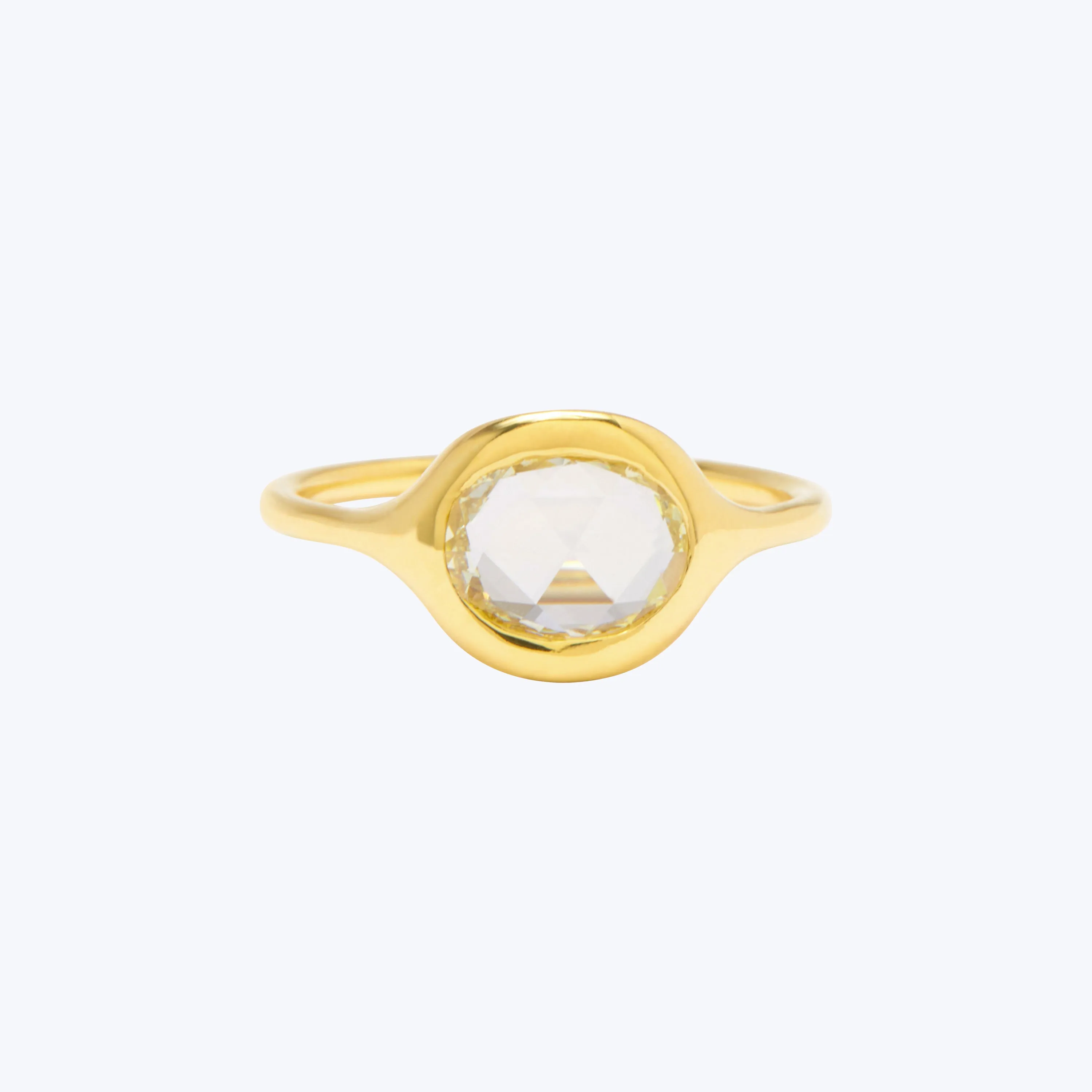 Carved Ring Oval Rose Cut