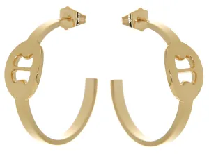Casted Hoop Stud with Marine Link Front Earrings