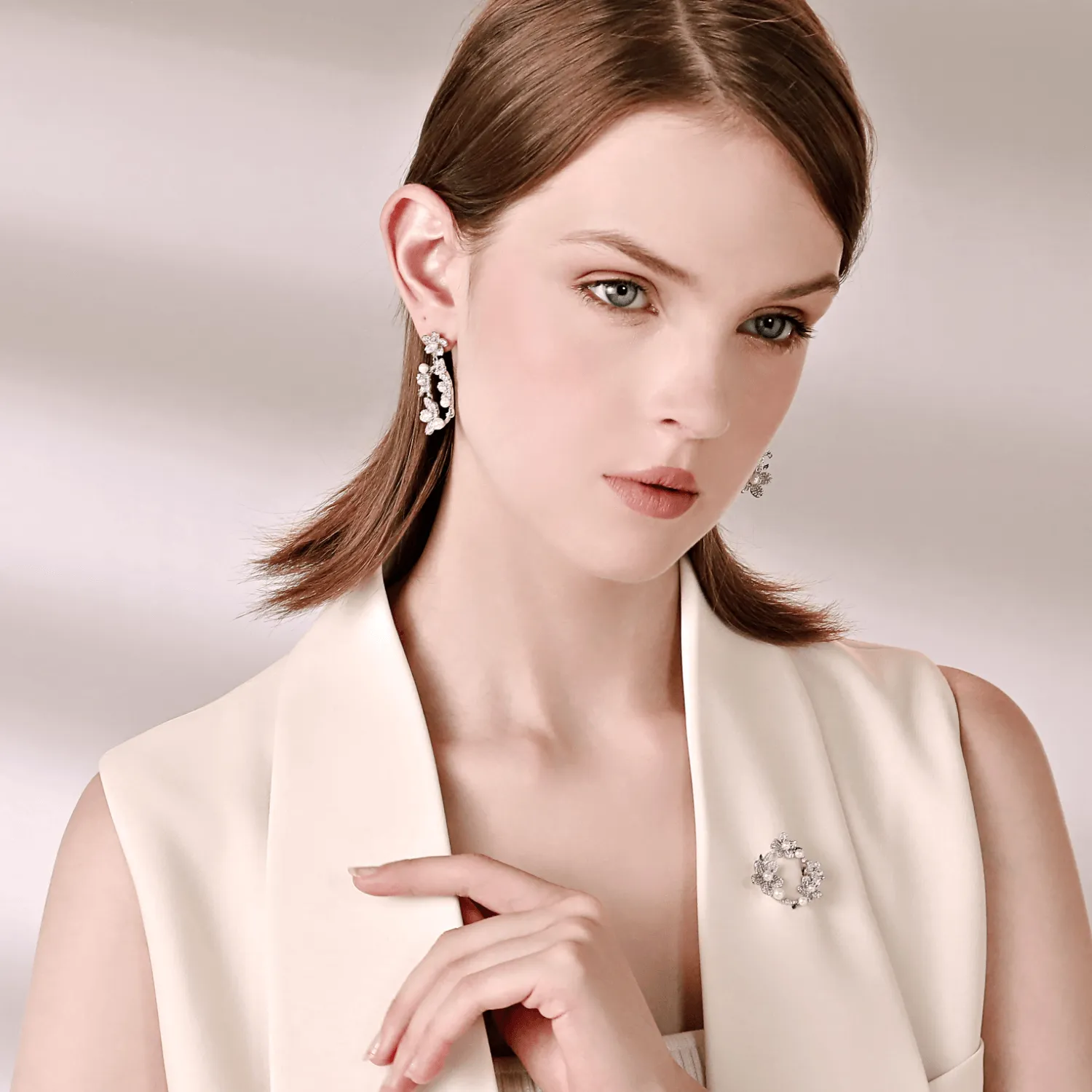 Cherry Blossom Pave Brooch
