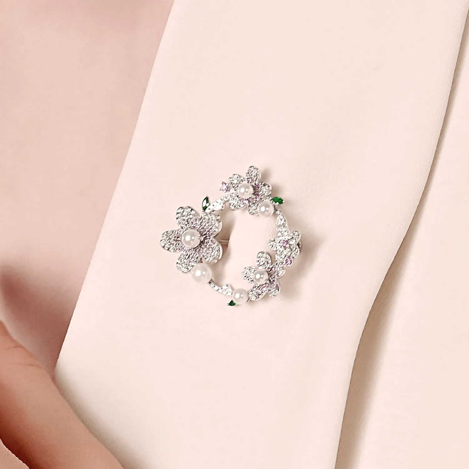Cherry Blossom Pave Brooch