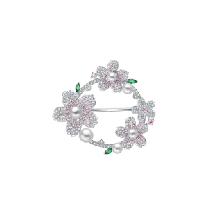 Cherry Blossom Pave Brooch