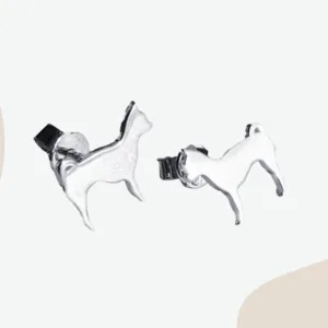 Chihuahua Silver Stud Earrings
