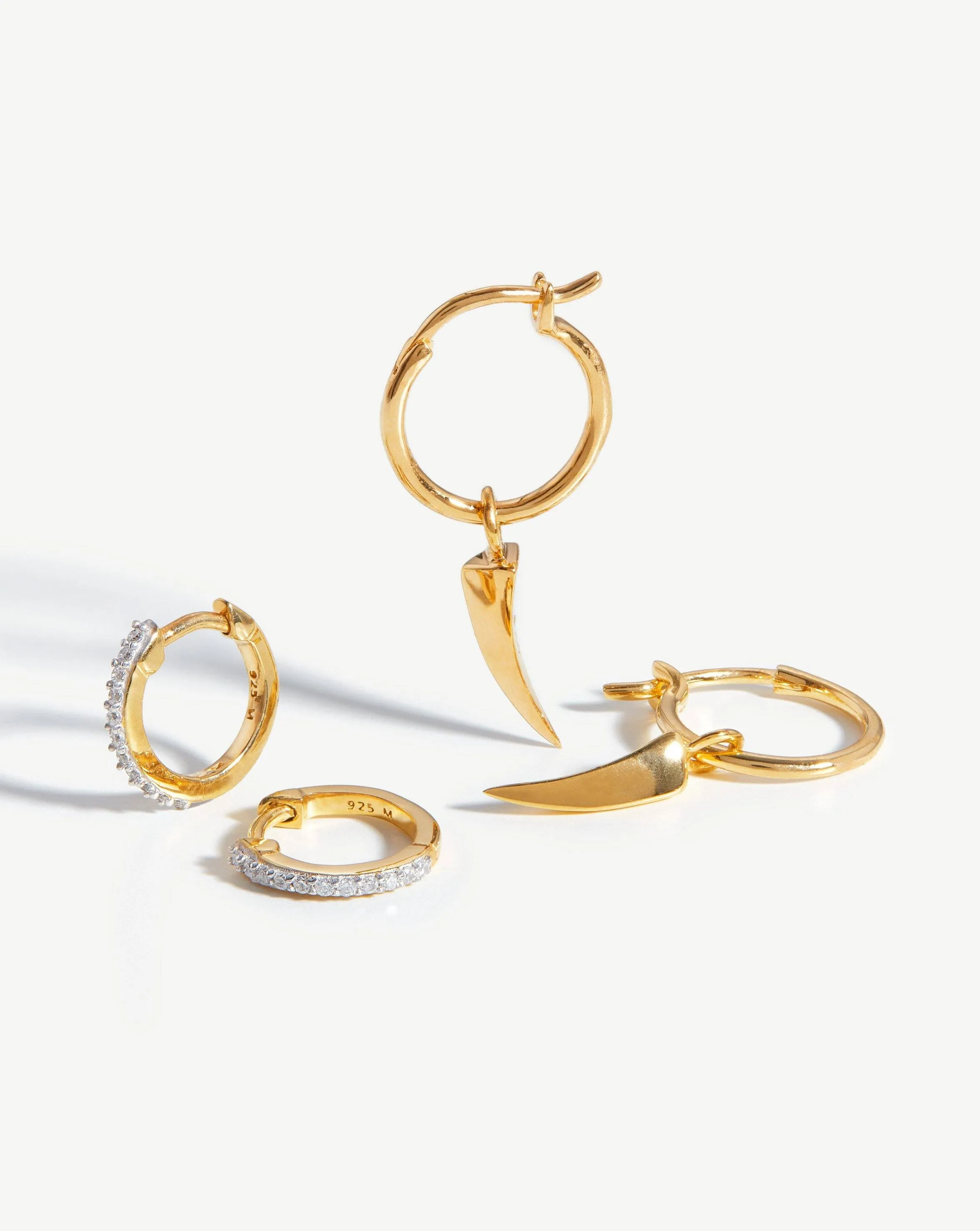 Claw Charm Huggies Earring Set