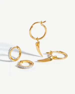 Claw Charm Huggies Earring Set