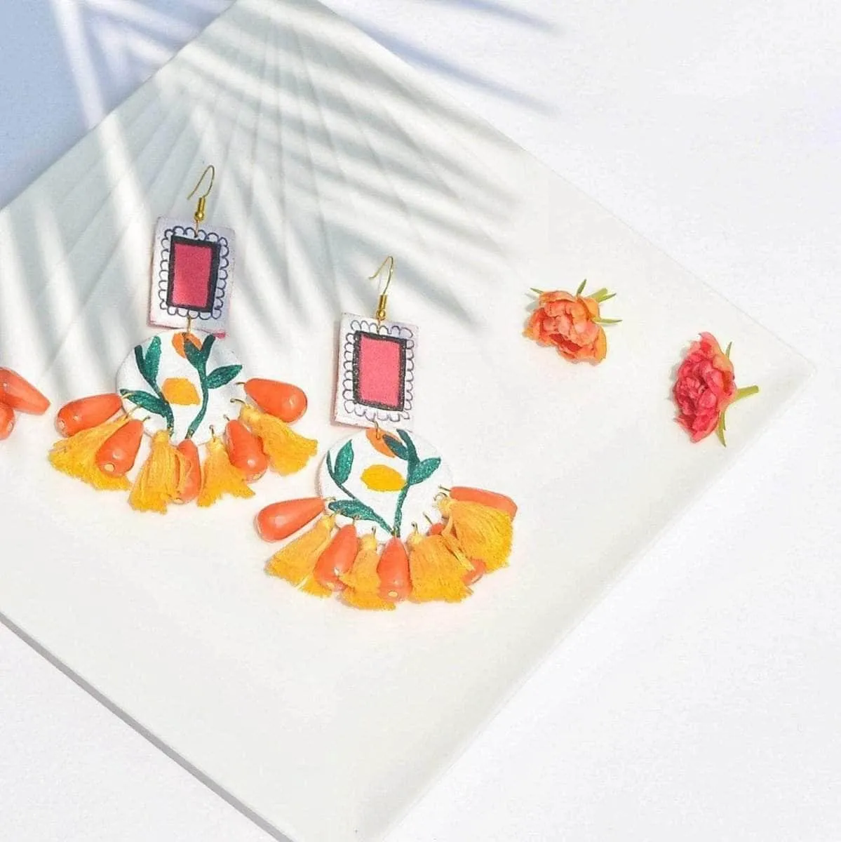 Clementine Field Handpainted Yellow (Earrings)