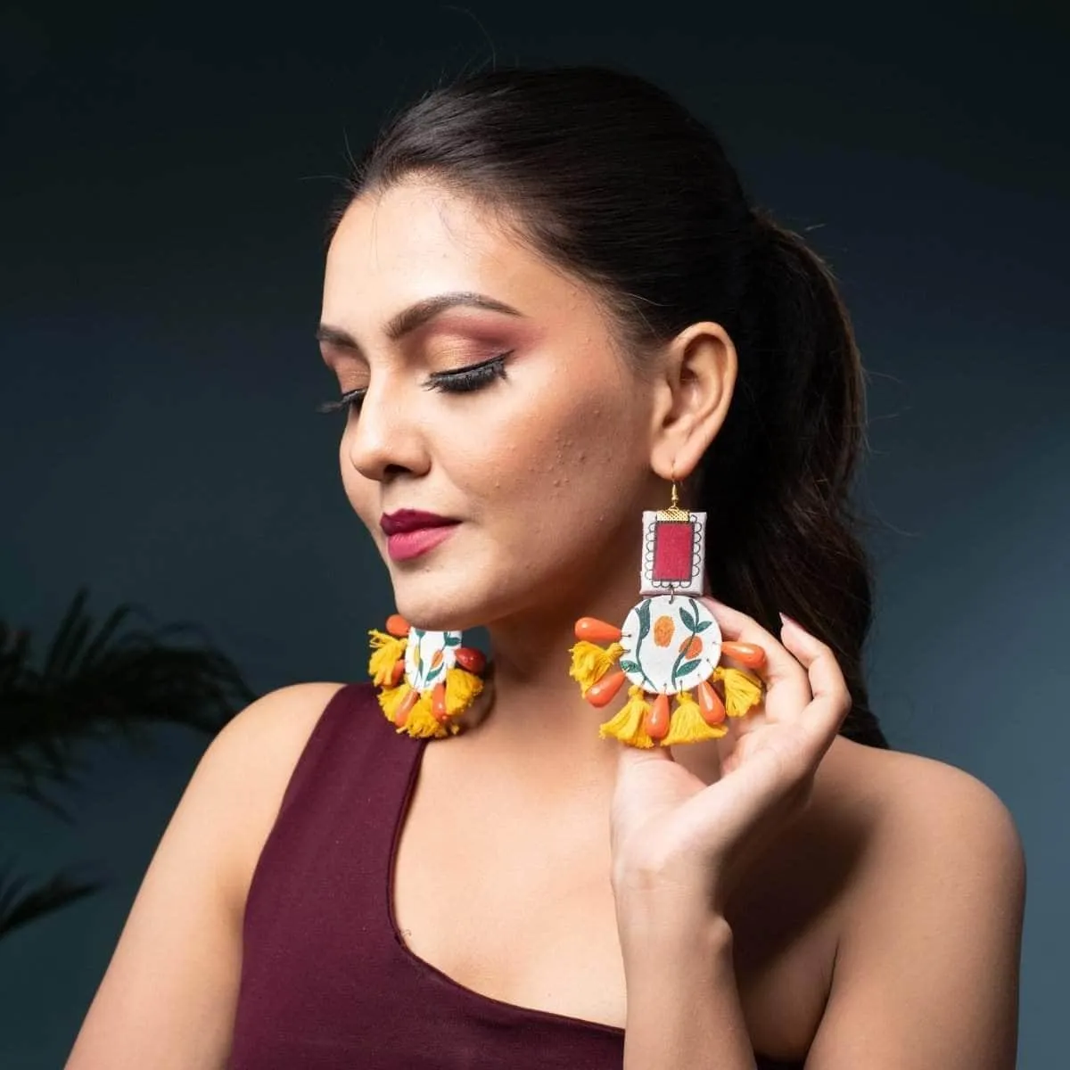 Clementine Field Handpainted Yellow (Earrings)