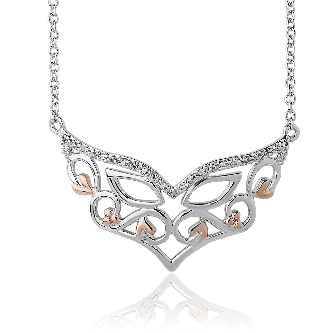 Clogau Masque Sterling Silver White Topaz Necklace