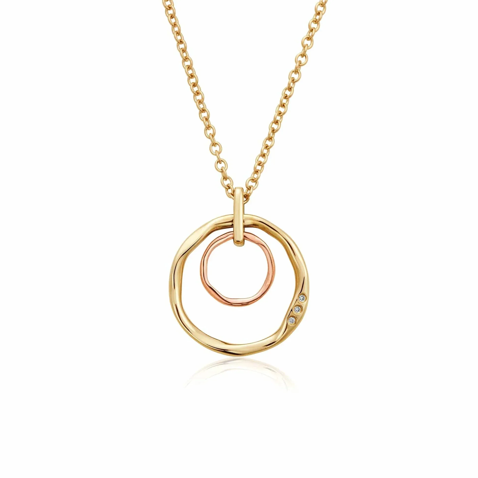 Clogau Ripples 9ct Gold Diamond Pendant D
