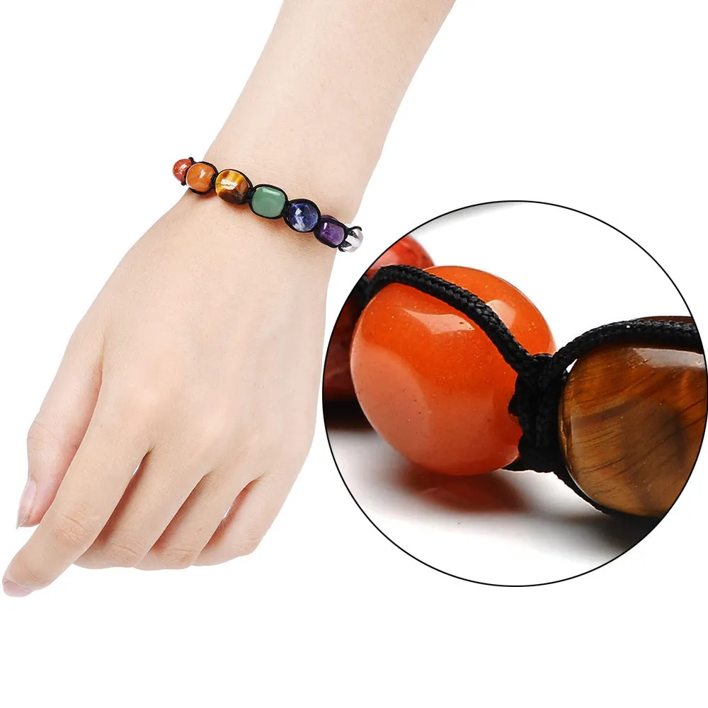 Colorful Agate Natural Stone Braided Bracelet