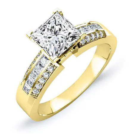 Crocus - Princess Moissanite Engagement Ring