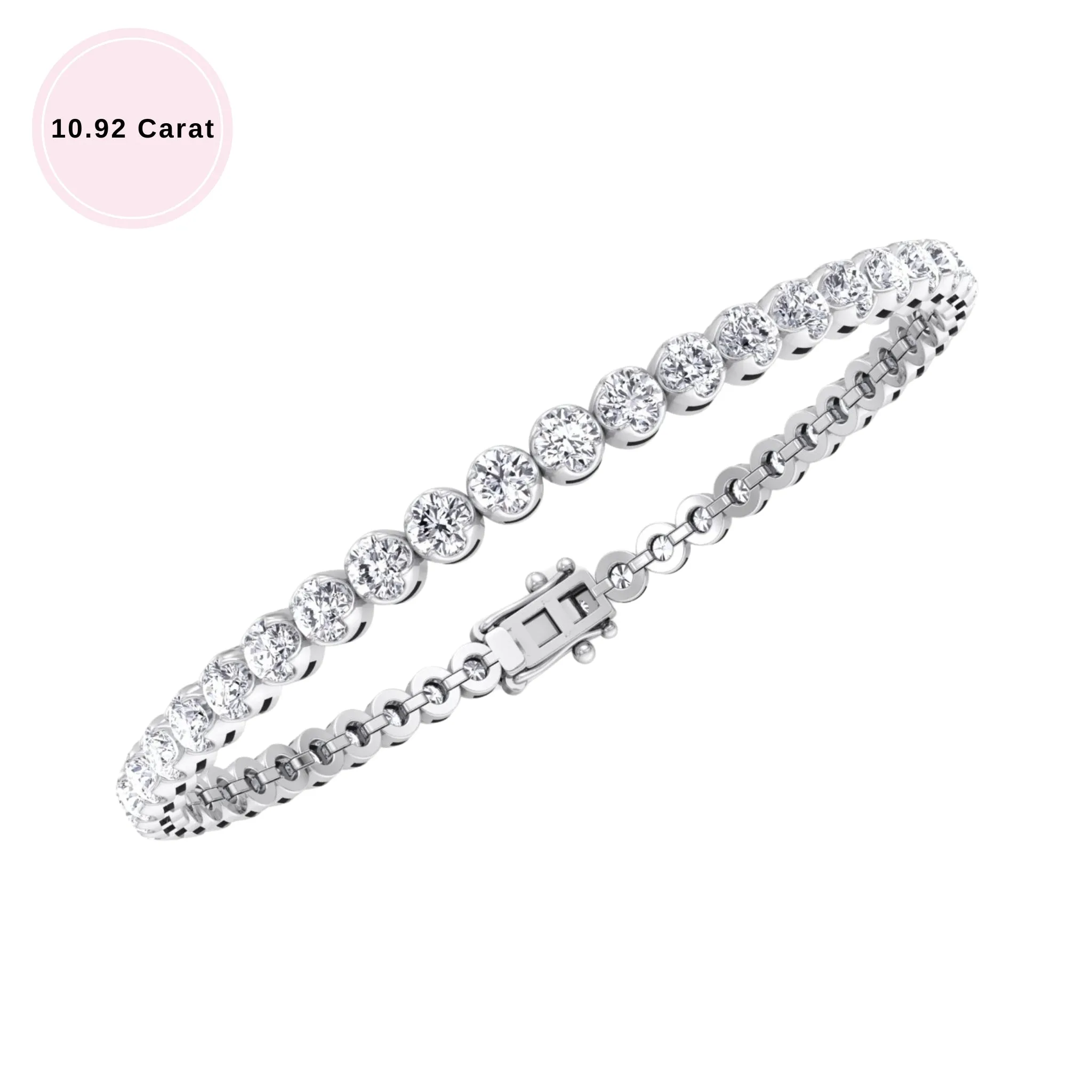 Crown Prong Natural Diamond Tennis Bracelet 14K Solid Gold
