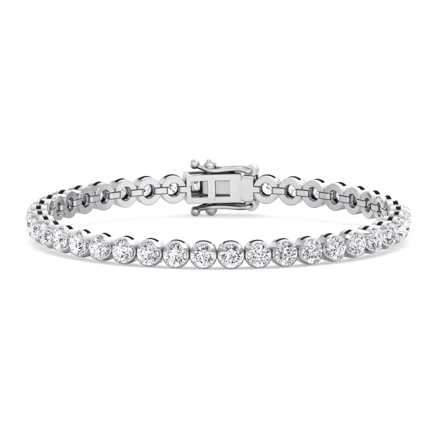 Crown Prong Natural Diamond Tennis Bracelet 14K Solid Gold
