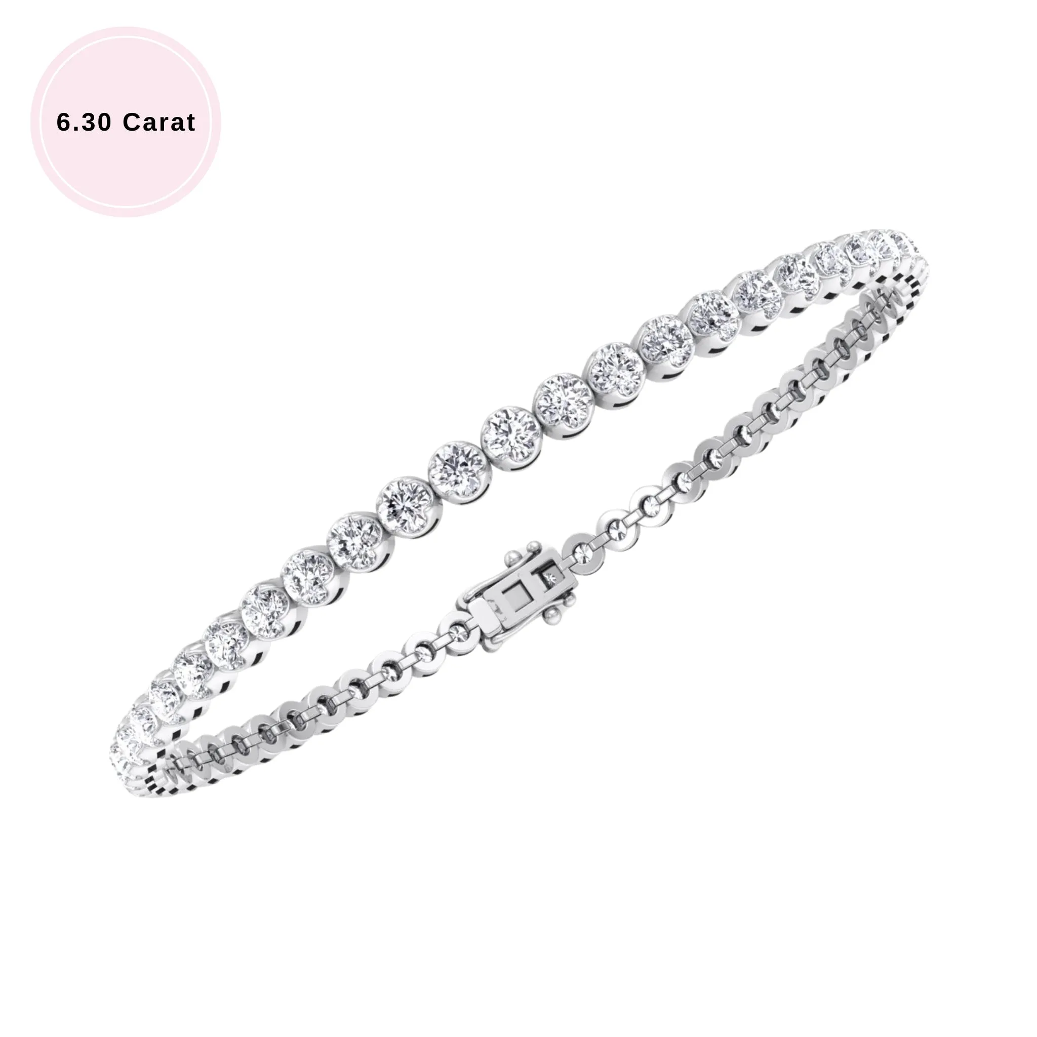Crown Prong Natural Diamond Tennis Bracelet 14K Solid Gold