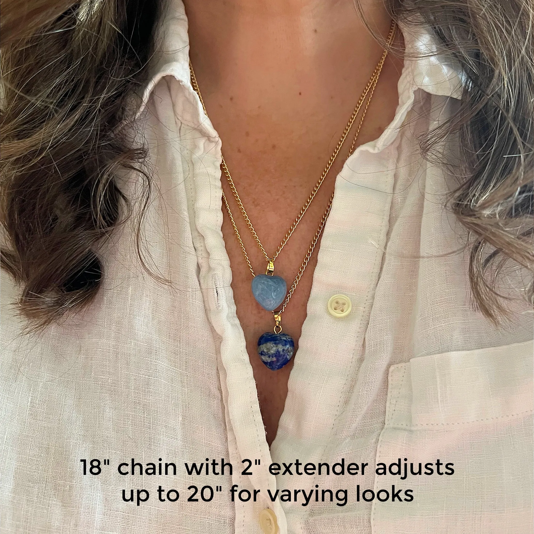 Crystal Heart Necklace on Gold Chain