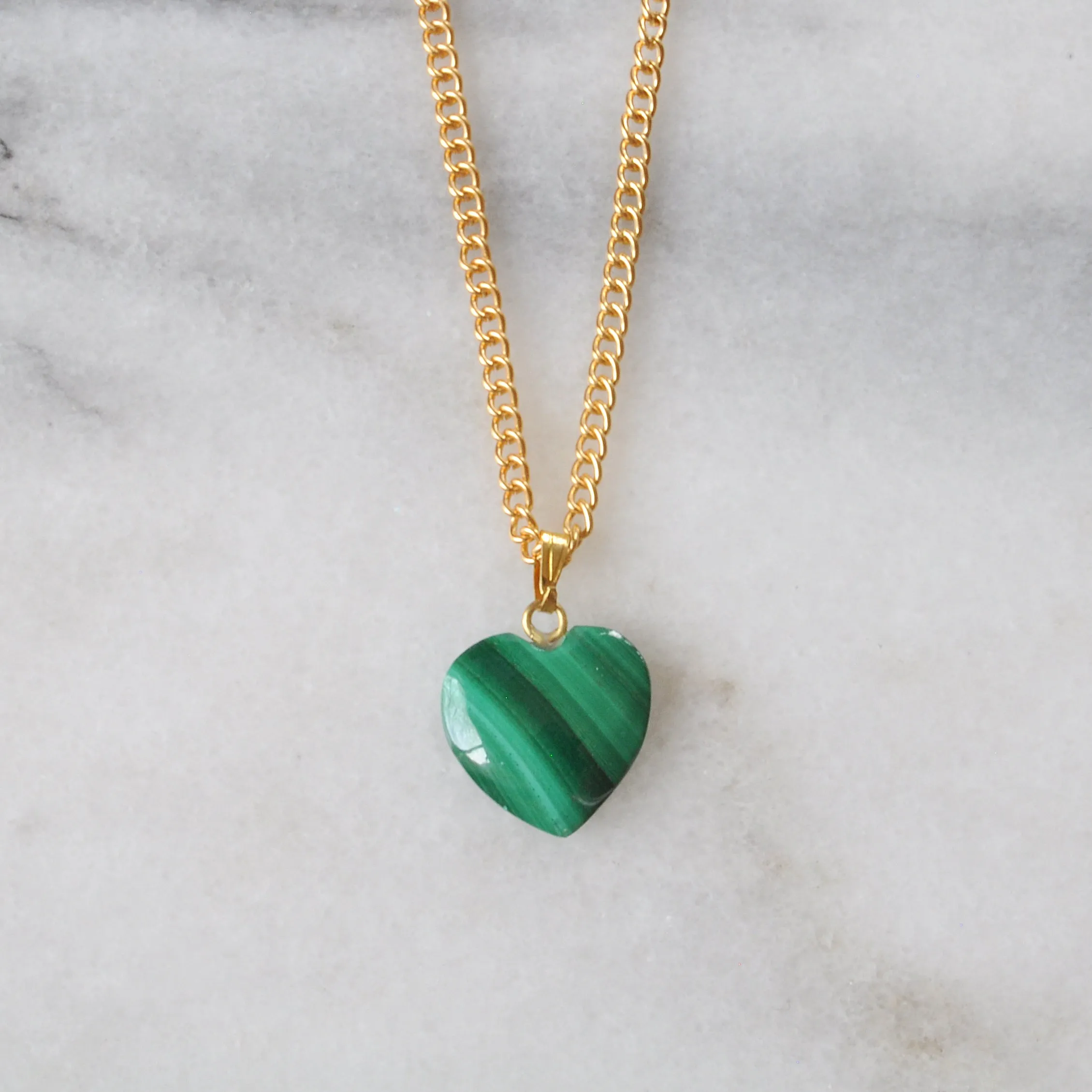 Crystal Heart Necklace on Gold Chain