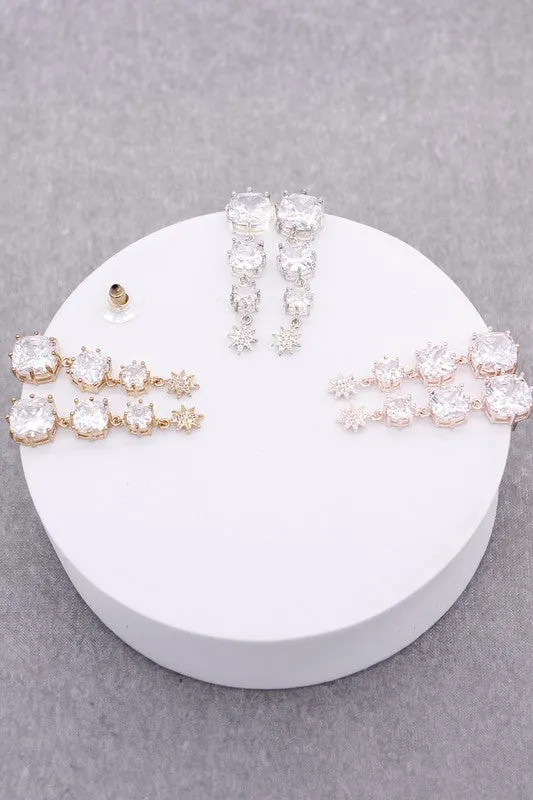 Dangle Cubic Zirconia Earrings