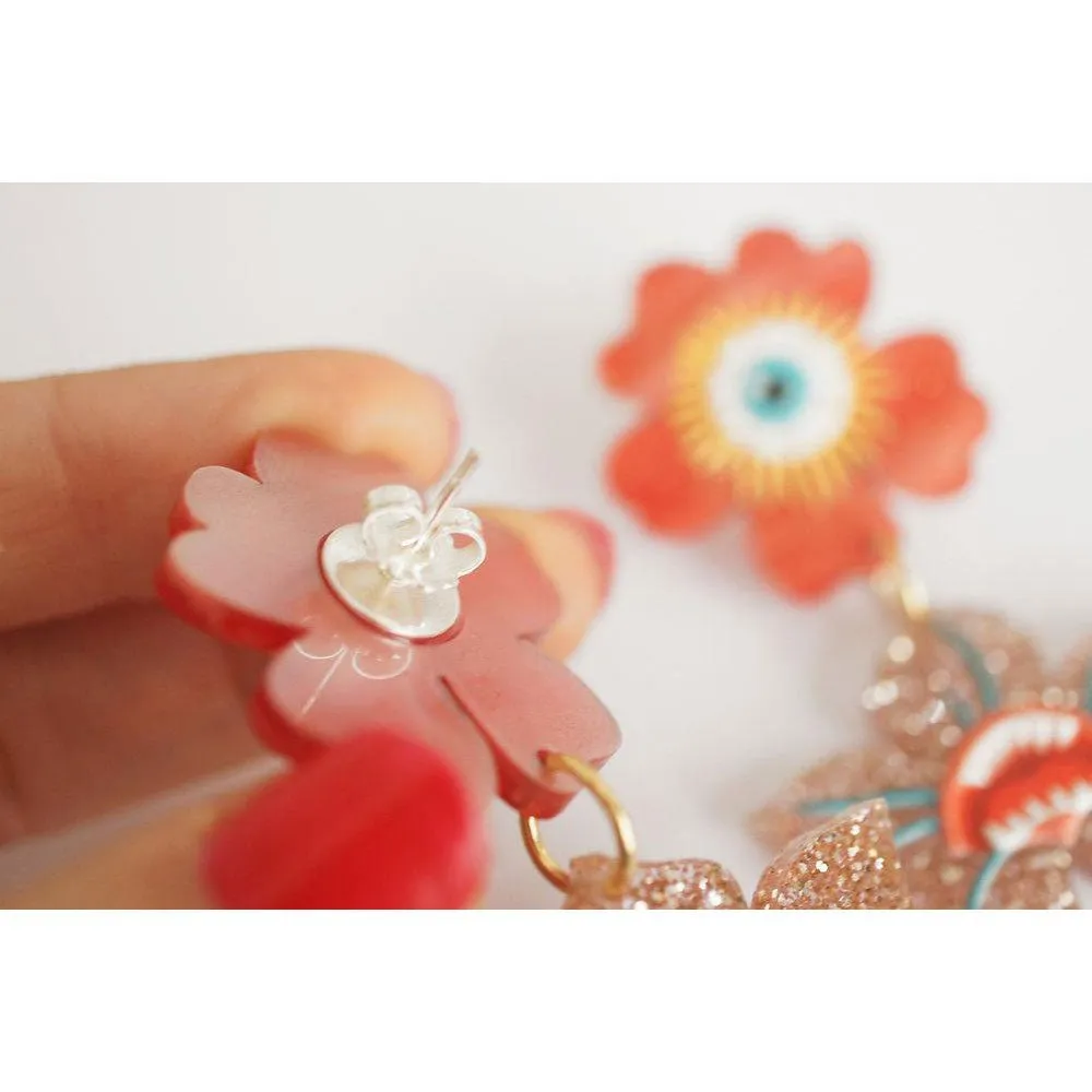 Dark Flowers Earrings by Laliblue
