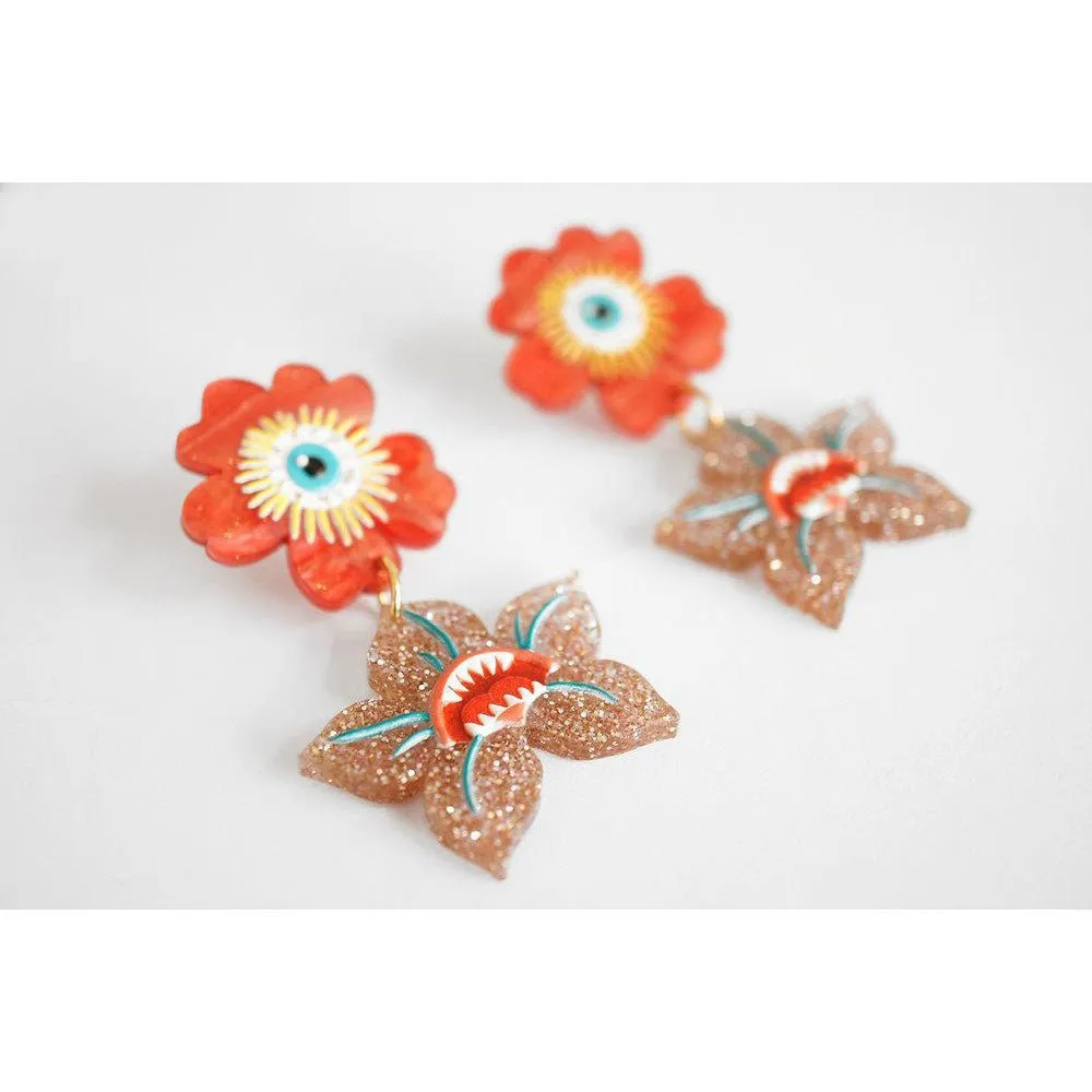 Dark Flowers Earrings by Laliblue