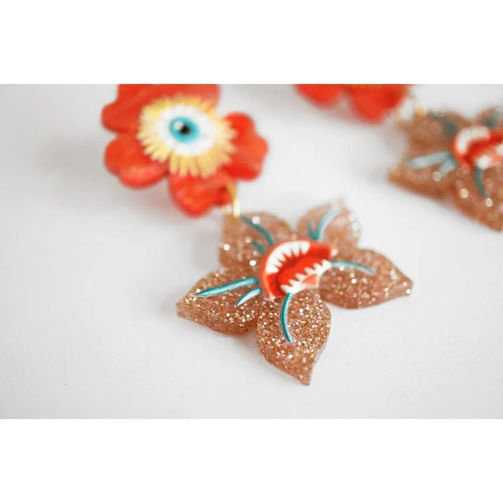 Dark Flowers Earrings by Laliblue