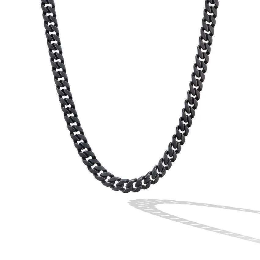 David Yurman Black Titanium 8mm Curb Chain Necklace - 22 Inches