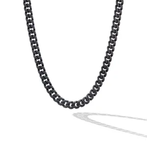 David Yurman Black Titanium 8mm Curb Chain Necklace - 22 Inches