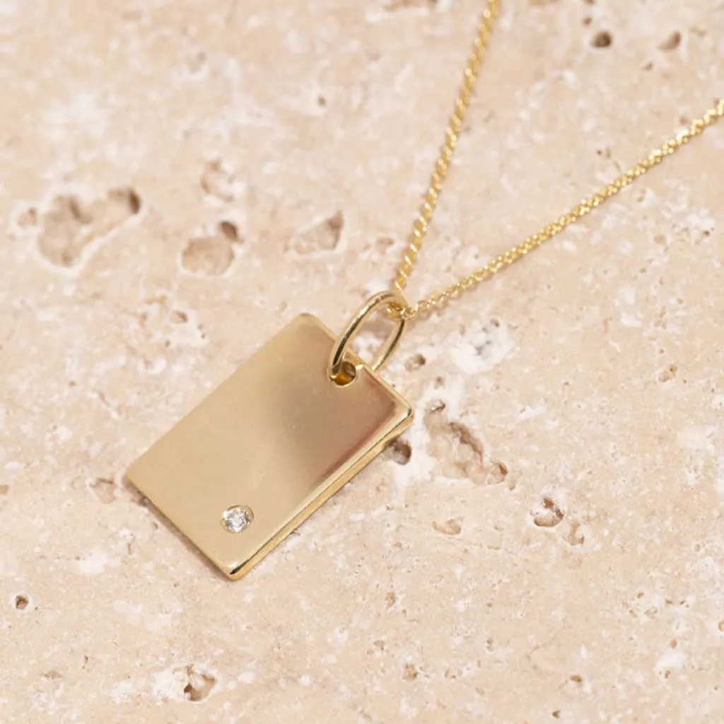 Diamond Gold Disc Necklace | 9ct Gold & Diamond