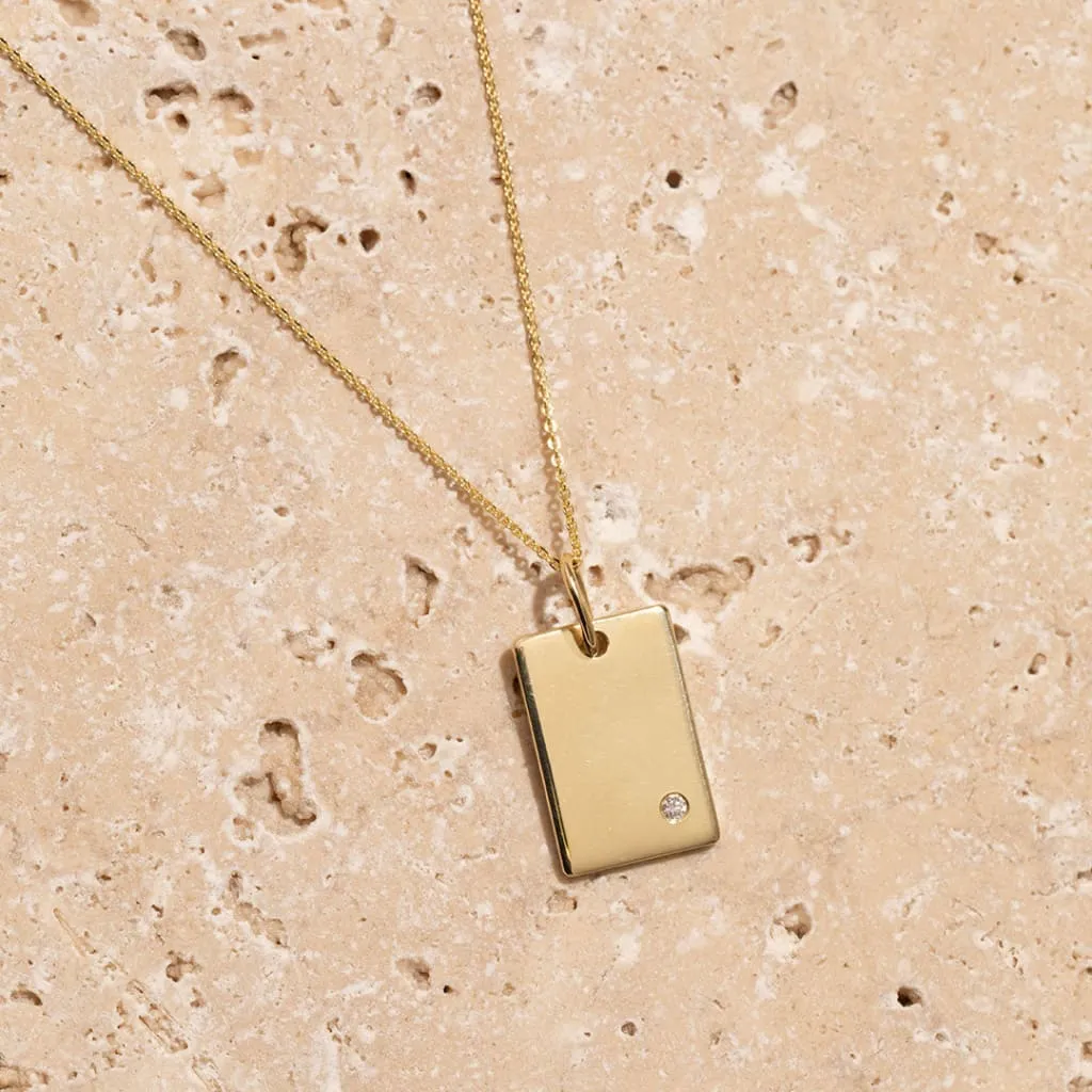 Diamond Gold Disc Necklace | 9ct Gold & Diamond